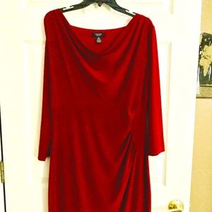Women's Chaps Red Side Draped Dress